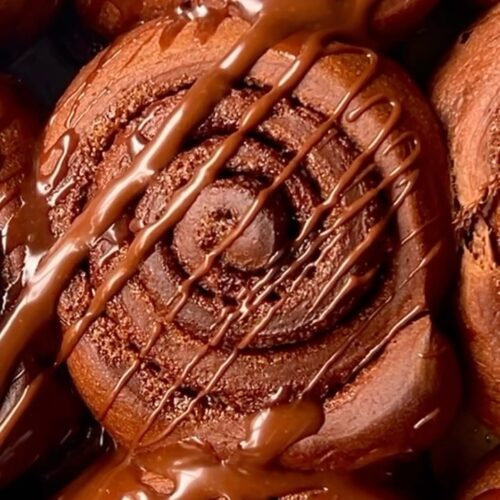 Chocolate Cinnamon Rolls with Nutella Icing