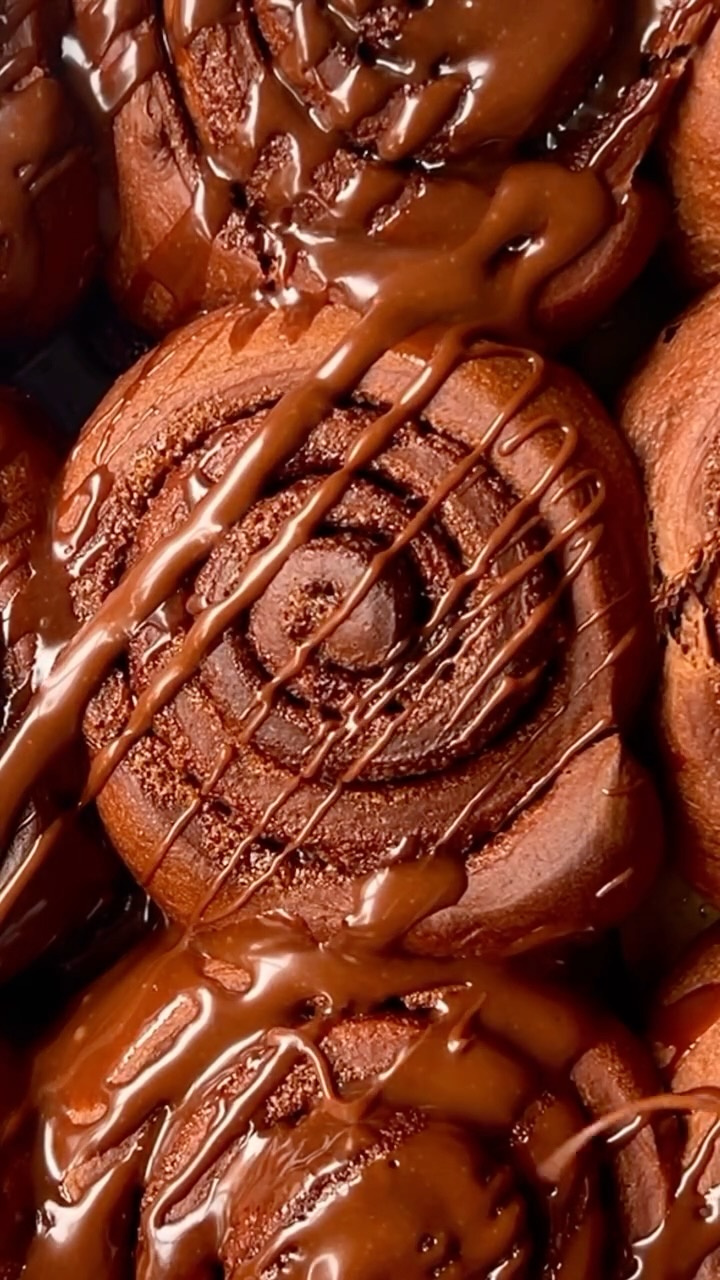 Chocolate Cinnamon Rolls with Nutella Icing