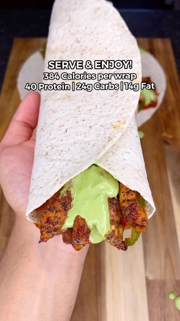 High Protein Chicken Fajita Wraps