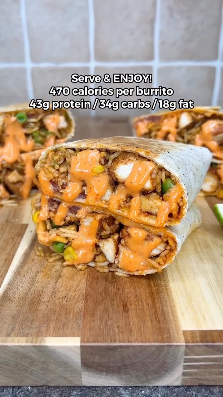 High Protein & Low Calorie Fried Rice Burrito