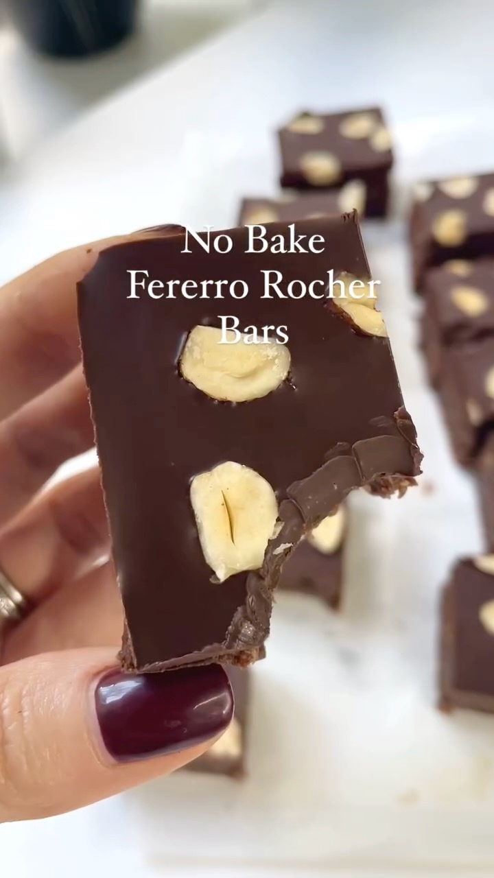 No Bake Homemade Ferrero Rocher Bars