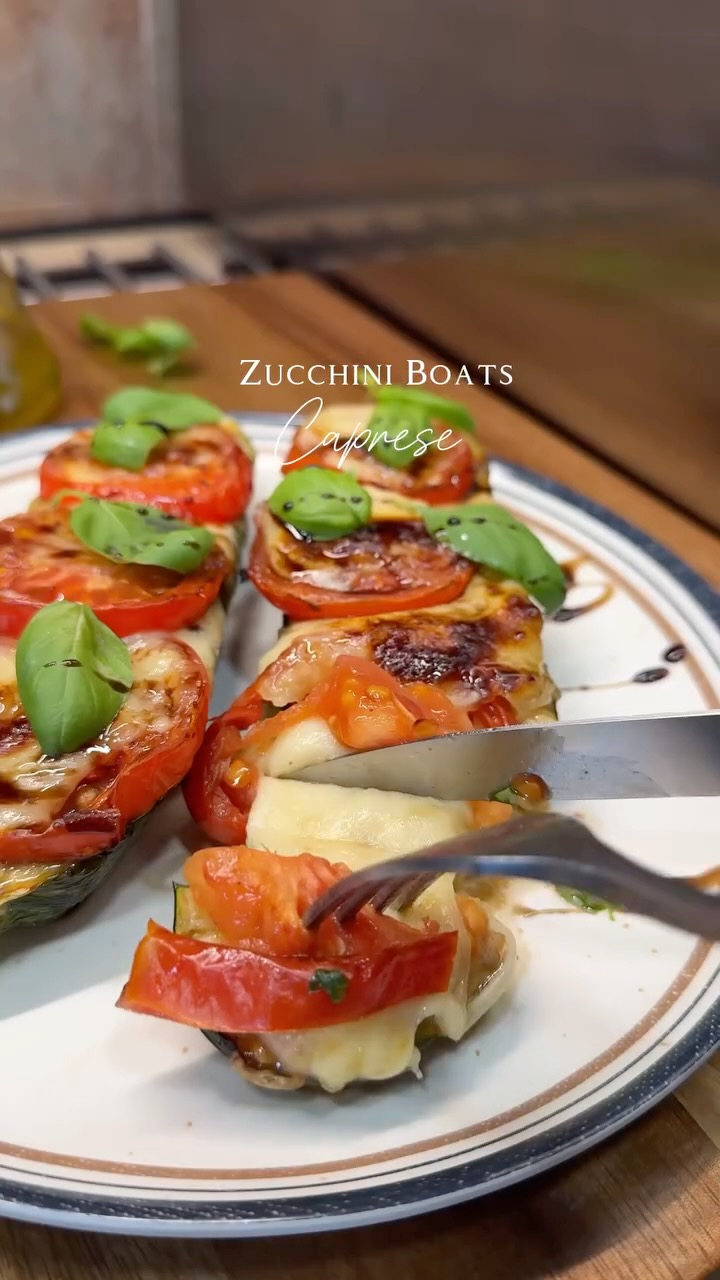 Caprese Zucchini Boats