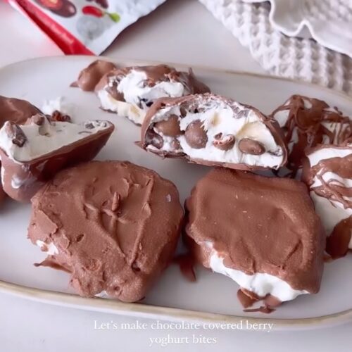 Chocolate Covered Berry Yoghurt Bites