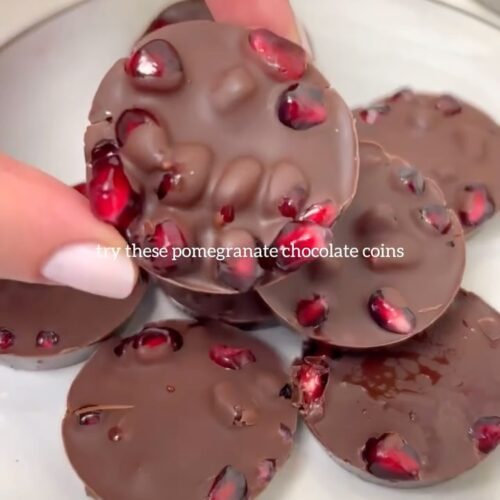 Chocolate Covered Pomegranate Coins