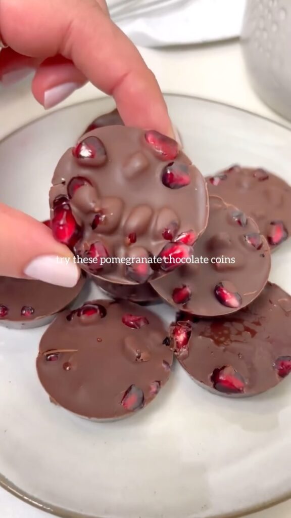 Chocolate Covered Pomegranate Coins