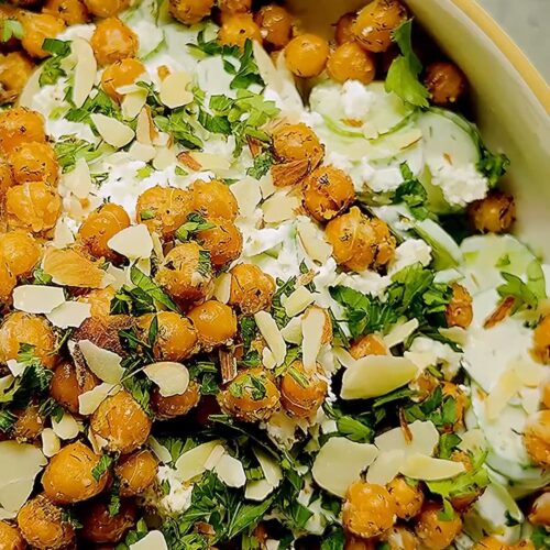 Creamy Cucumber Salad With Crispy Spiced Chickpeas