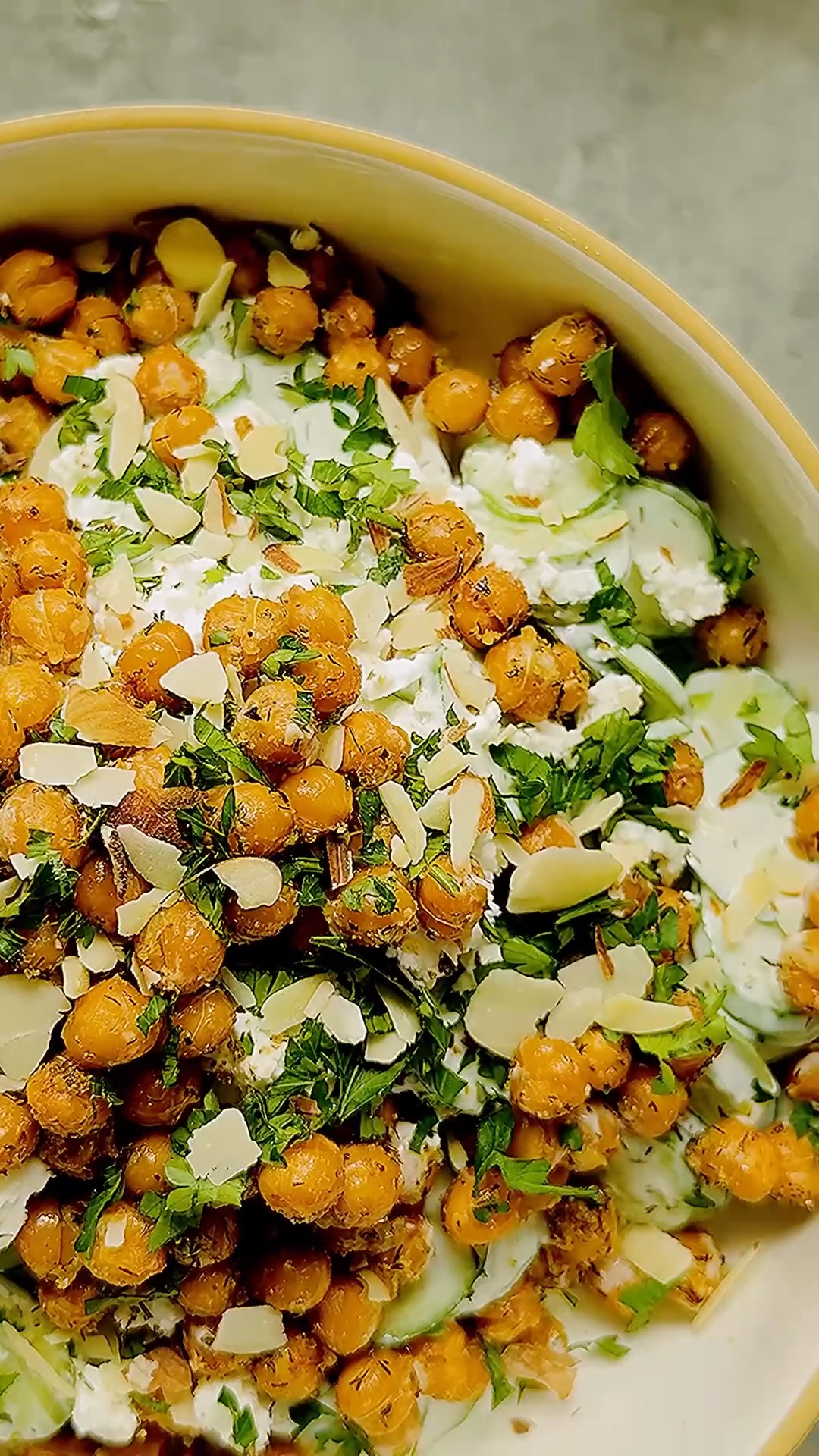 Creamy Cucumber Salad With Crispy Spiced Chickpeas