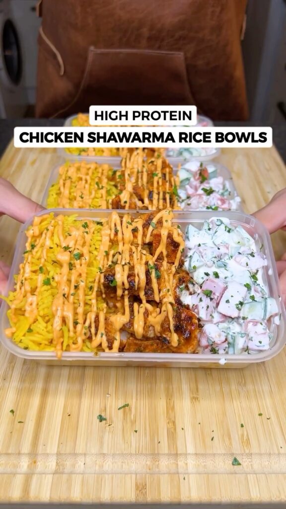 High Protein Chicken Shawarma Rice Bowls