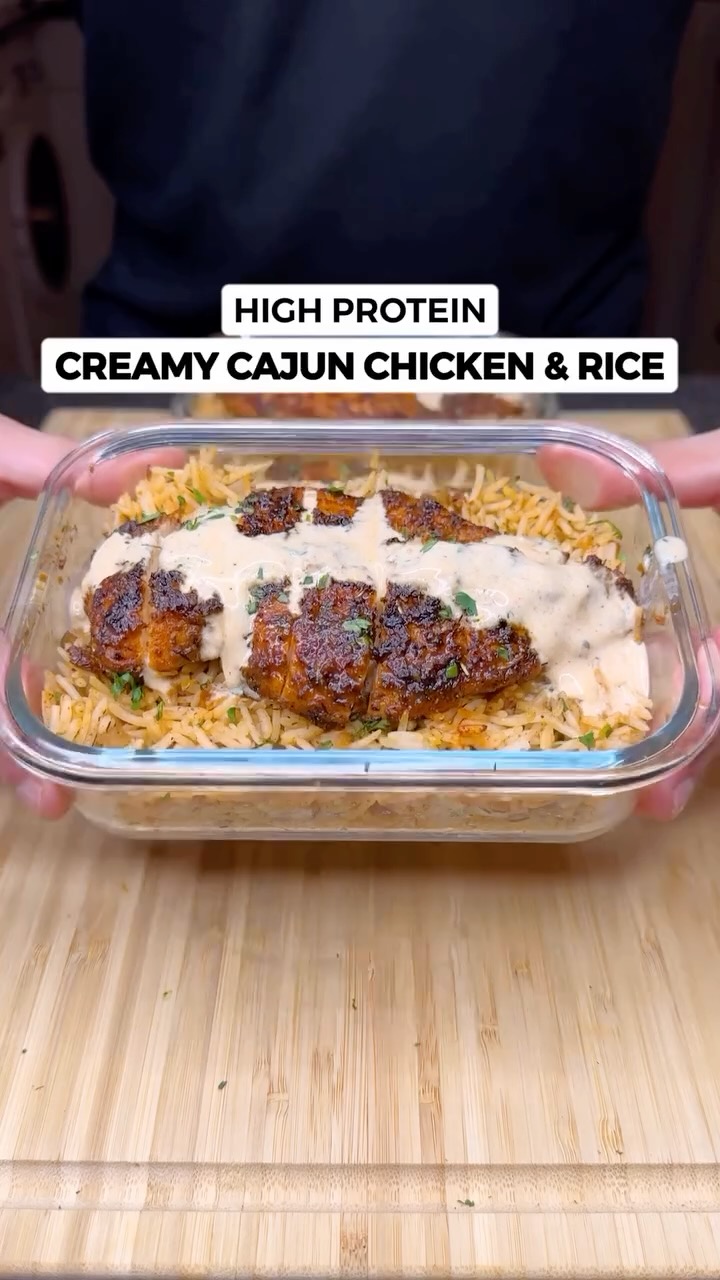 High Protein Creamy Cajun Chicken & Rice