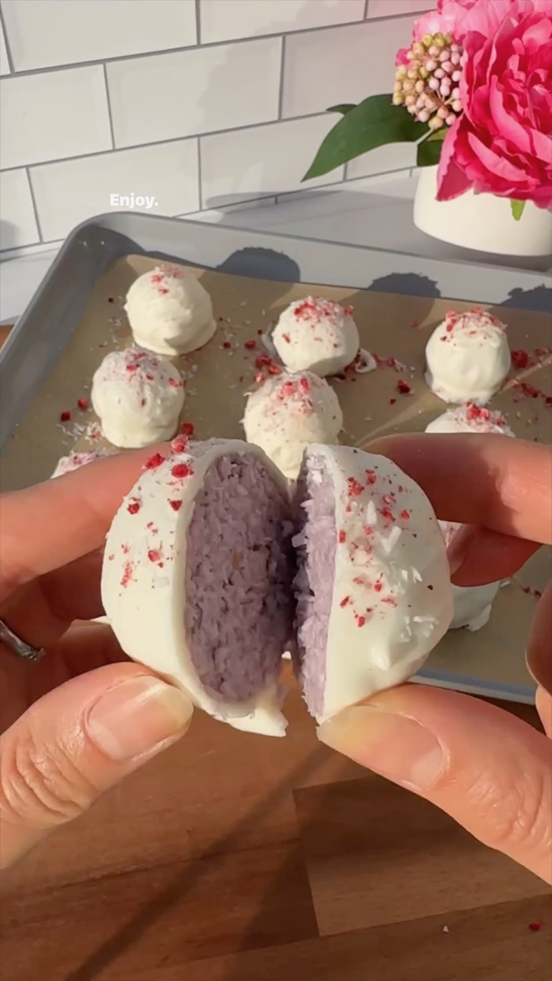 Raspberry Coconut Truffles