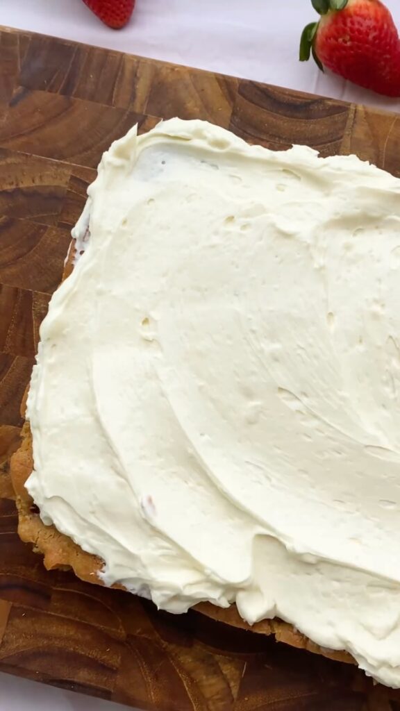 White Chocolate and Strawberry Blondies with Cream Cheese Frosting