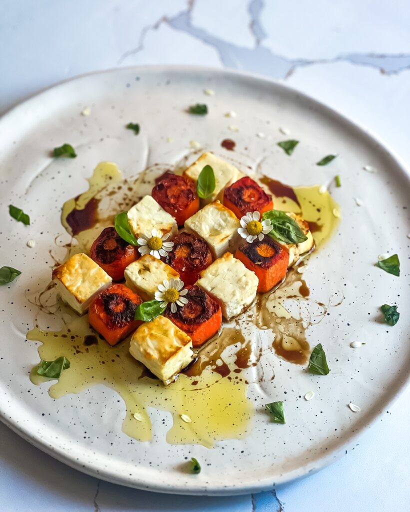 Balsamic Glazed Carrots and Bake Feta