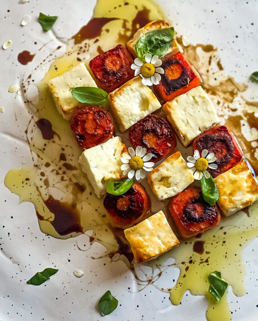 Balsamic Glazed Carrots and Bake Feta