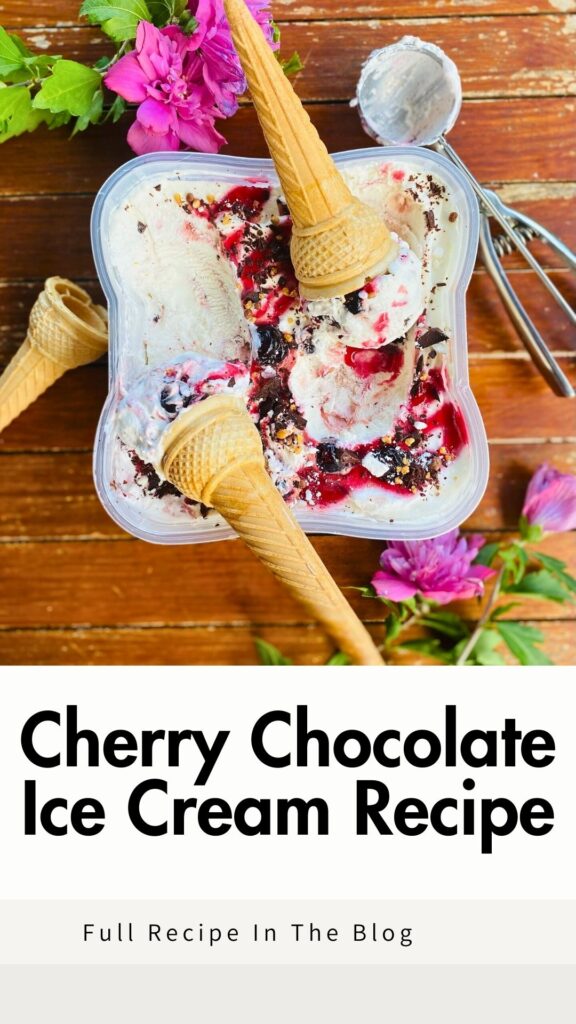 Cherry and Chocolate Flake Ice Cream