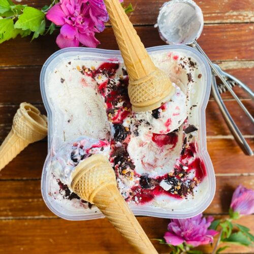 Cherry and Chocolate Flake Ice Cream