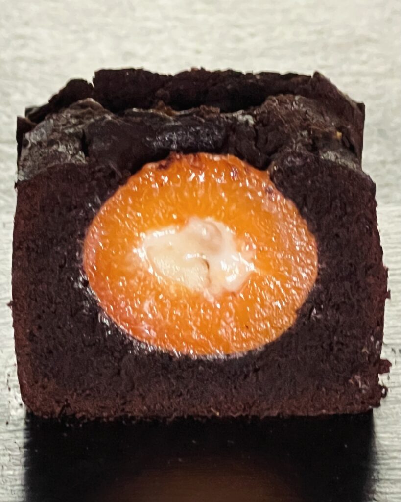 chocolate cake with apricot jam