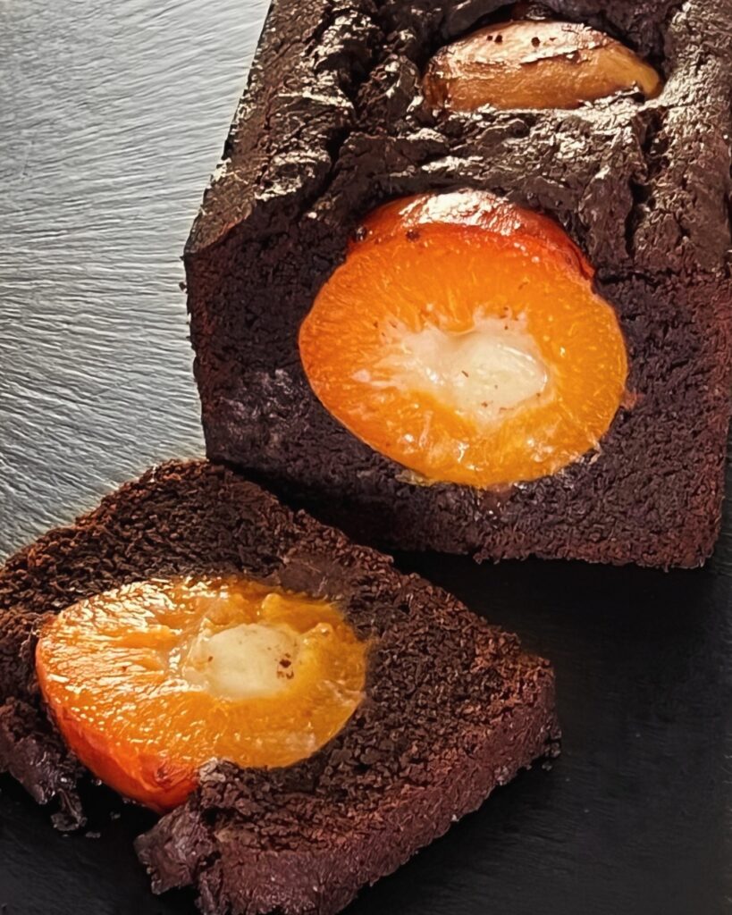 chocolate cake with apricot jam