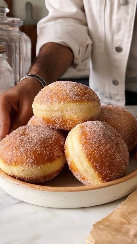 Cinnamon Sugar Berliner Doughnuts Recipe