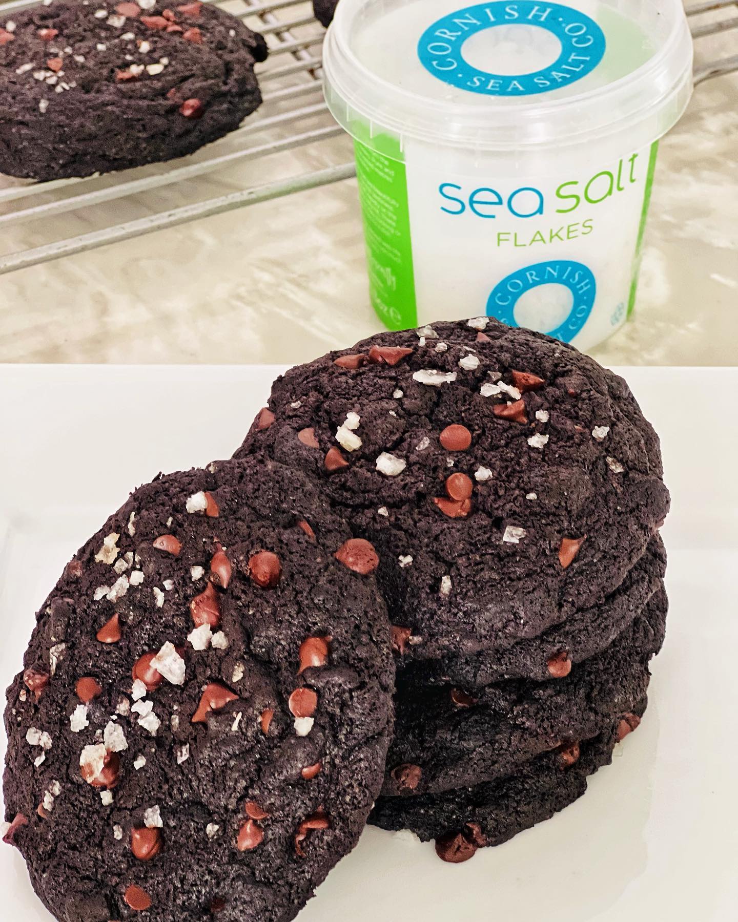 Easy Double Chocolate Cookies with Sea Salt Recipe