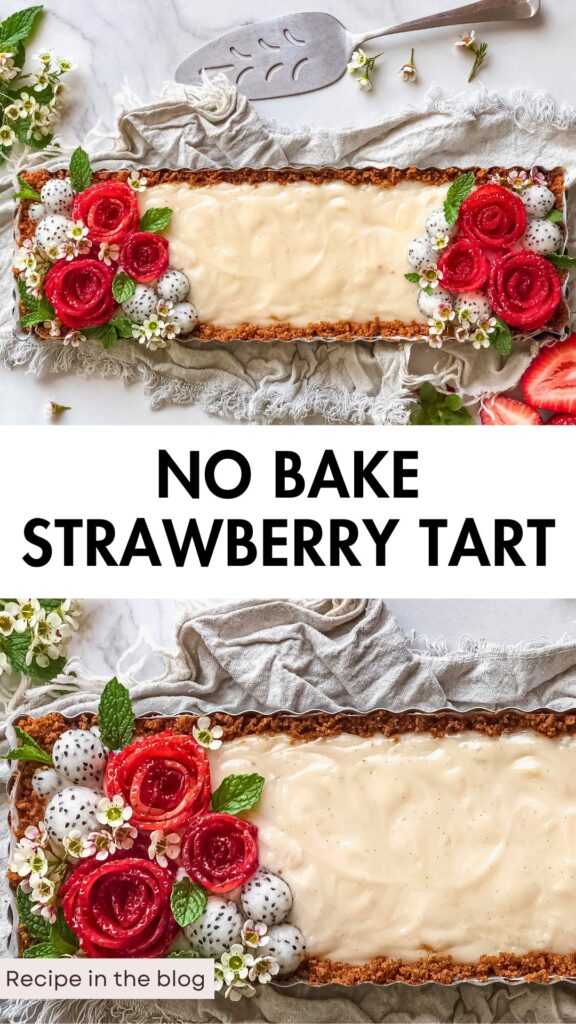 No bake Strawberry Cream Tart Recipe