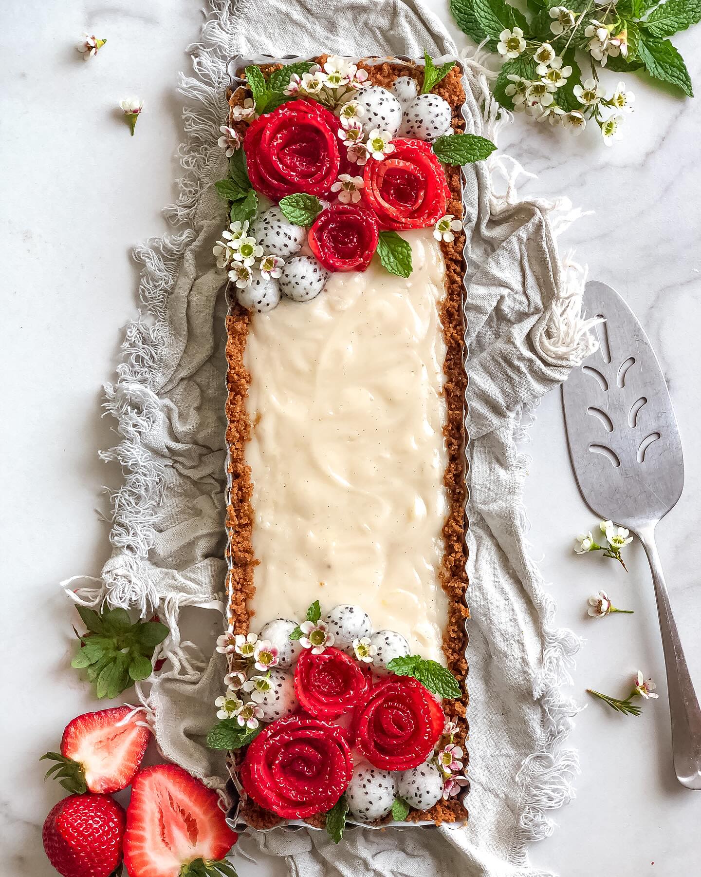 No bake Strawberry Cream Tart Recipe