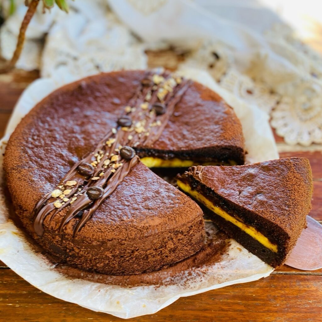 Coffee and Custard Layer Cake with Nutella