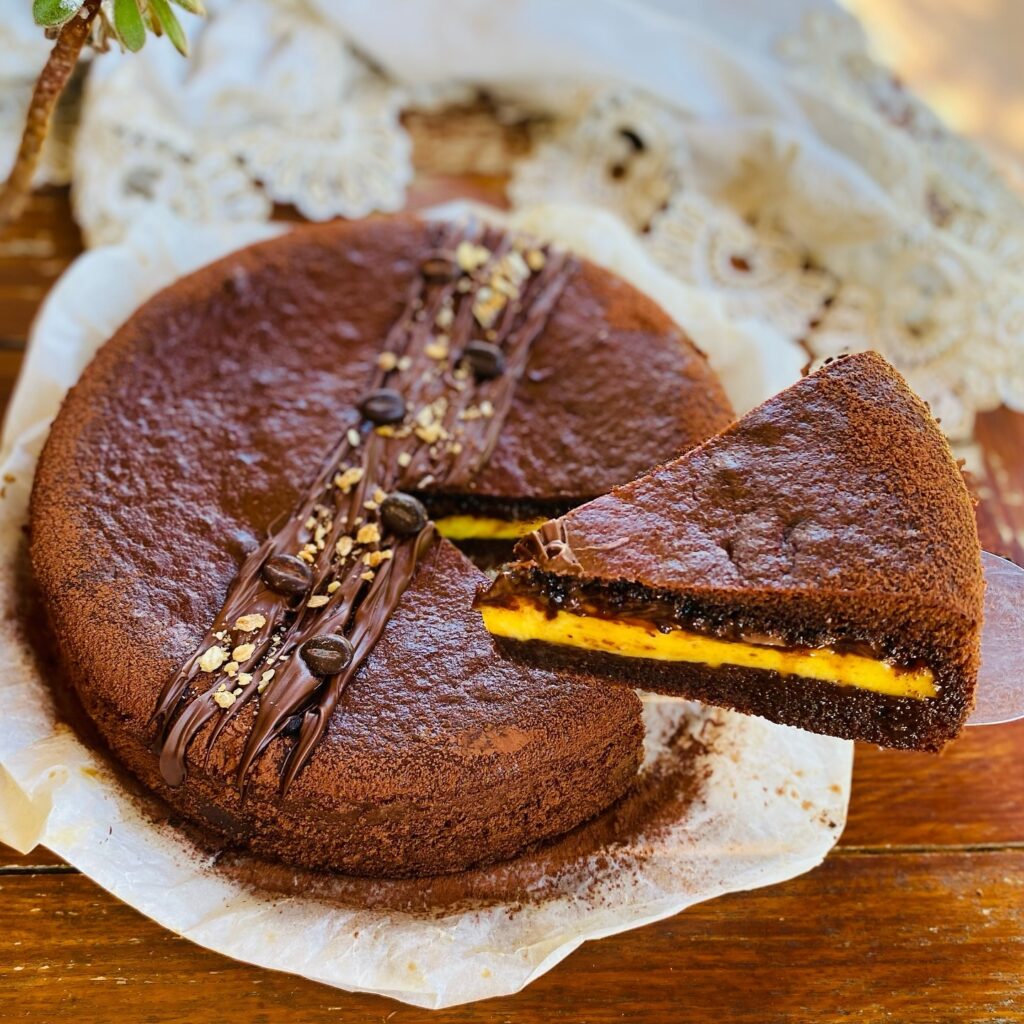 Coffee and Custard Layer Cake with Nutella