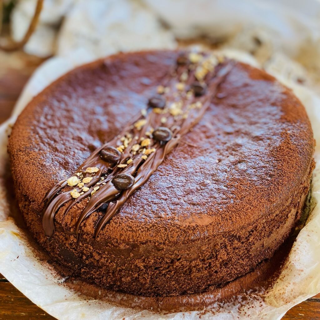 Coffee and Custard Layer Cake with Nutella