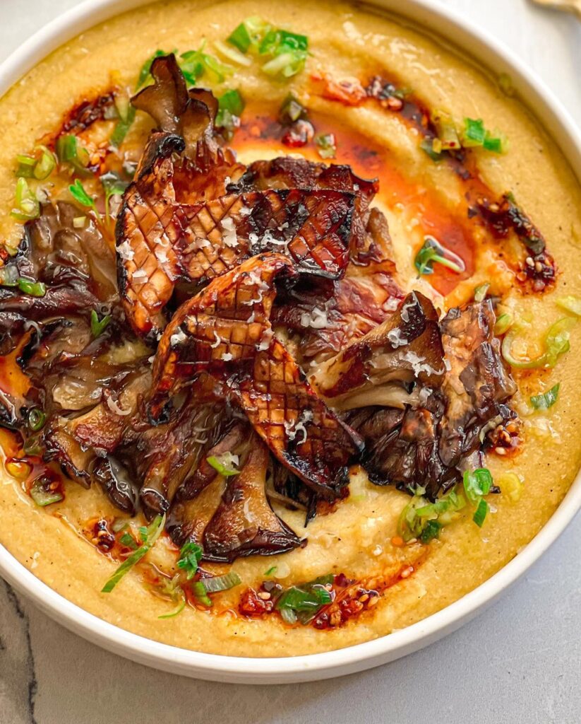 Creamy Polenta with Grilled Mushrooms