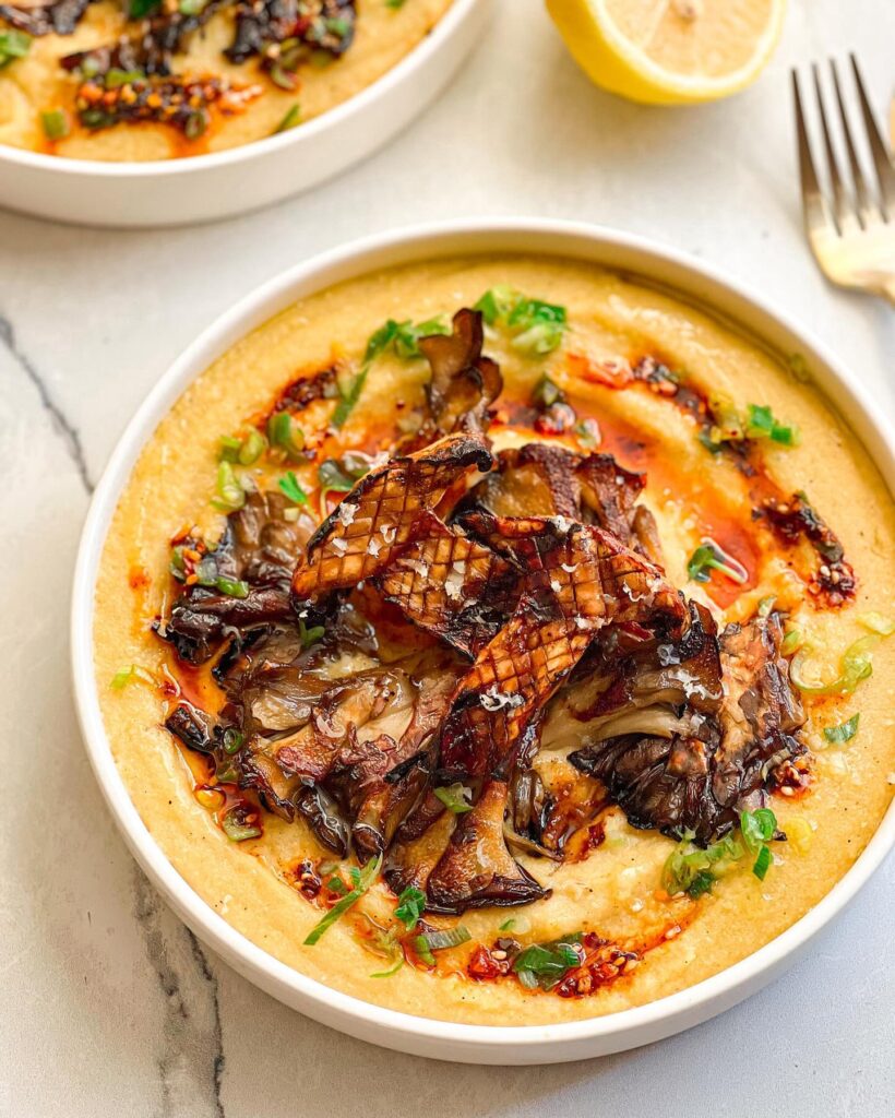 Creamy Polenta with Grilled Mushrooms