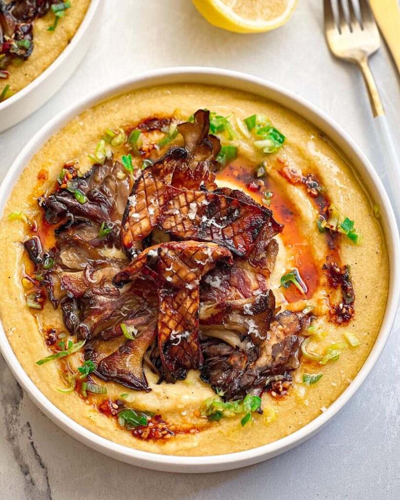 Creamy Polenta with Grilled Mushrooms