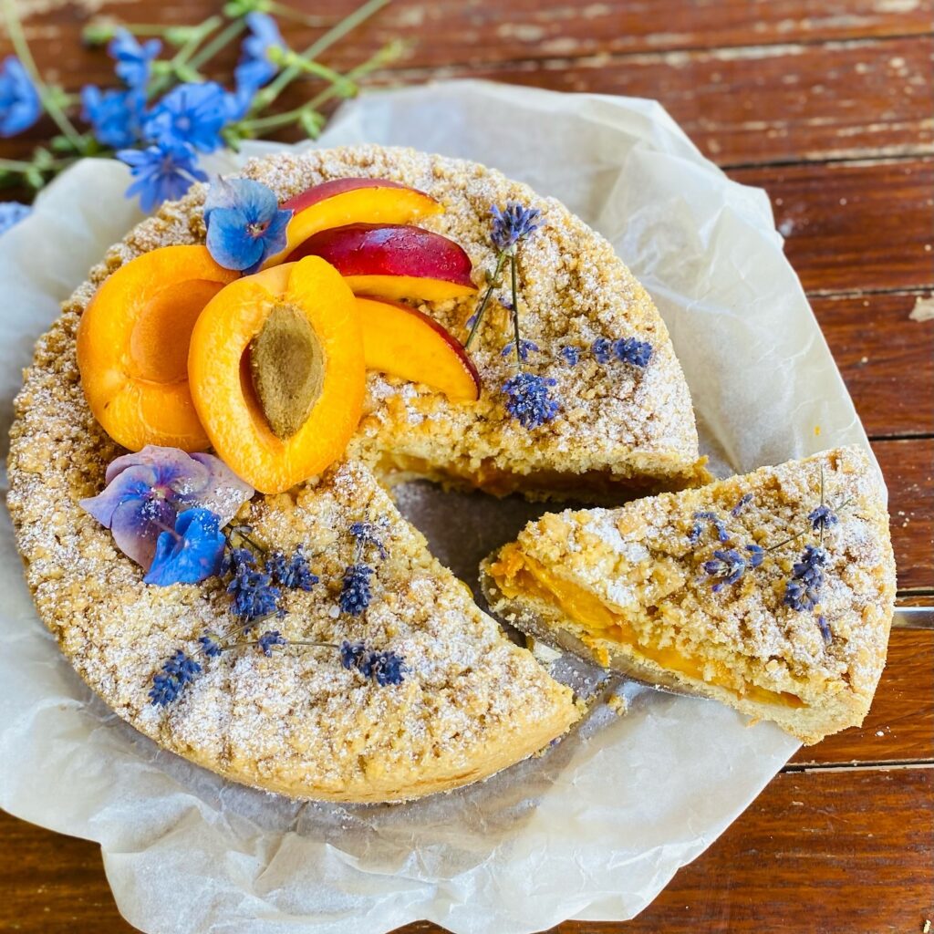 Gourmet Peach and Apricot Crumble Cake