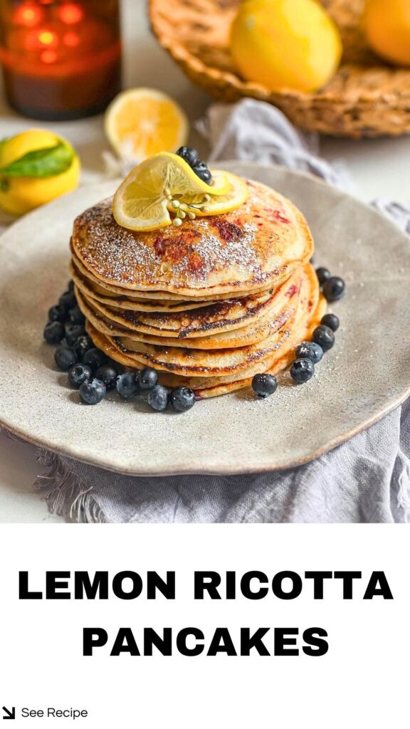 Vegan Blueberry Lemon Ricotta Pancakes Recipe