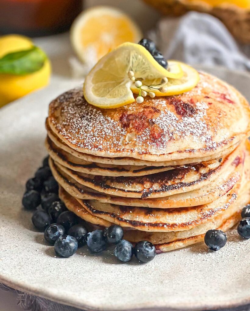 Vegan Blueberry Lemon Ricotta Pancakes Recipe