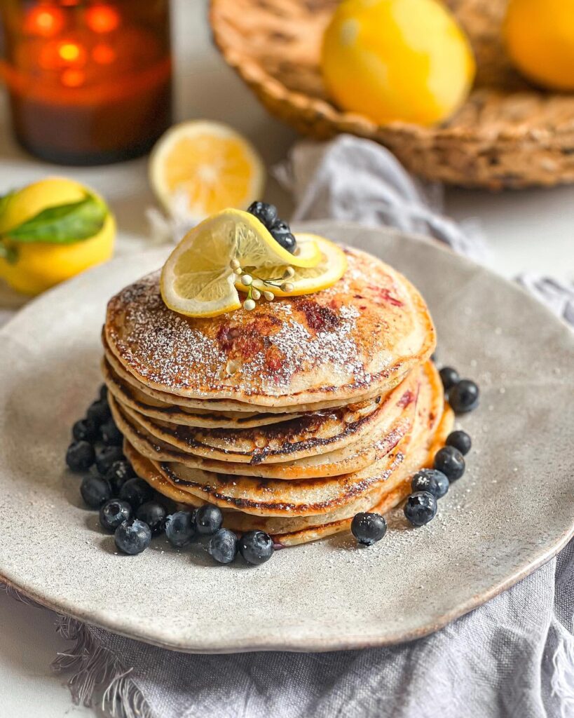 Vegan Blueberry Lemon Ricotta Pancakes Recipe