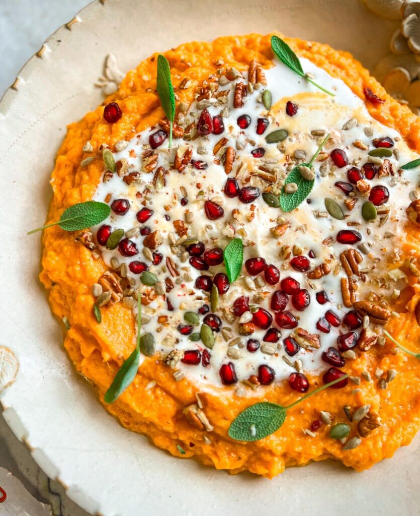 Whipped Sweet Potatoes with coconut cream