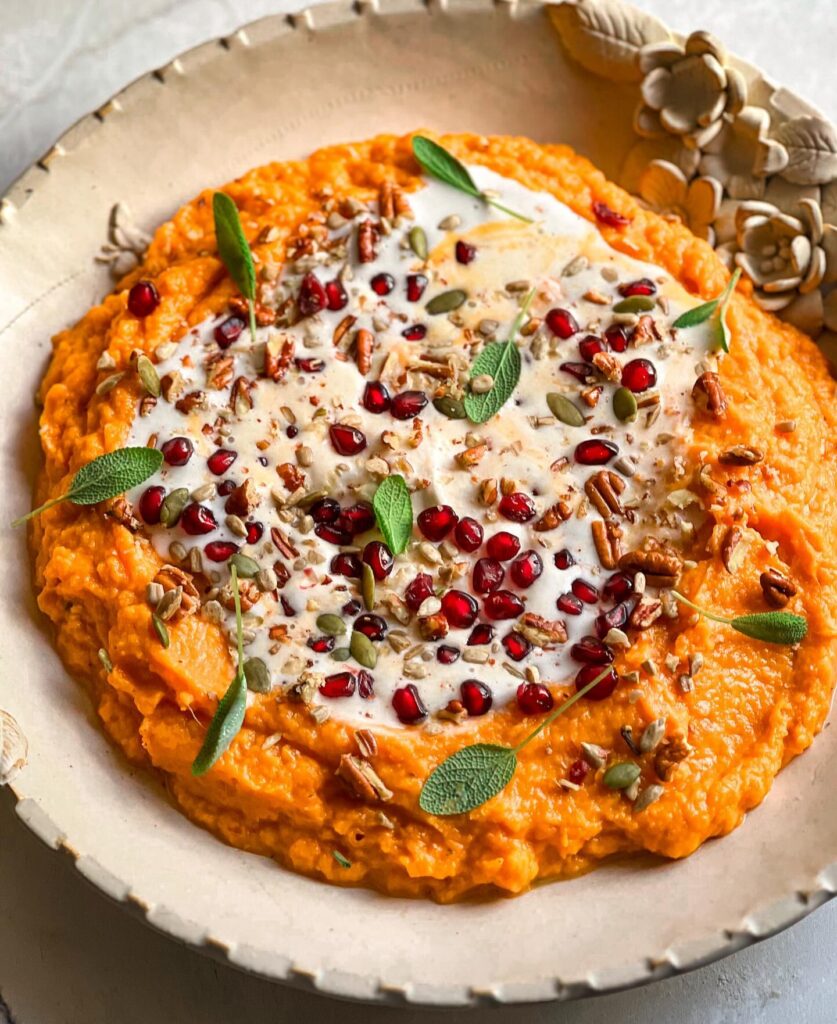 Whipped Sweet Potatoes with coconut cream