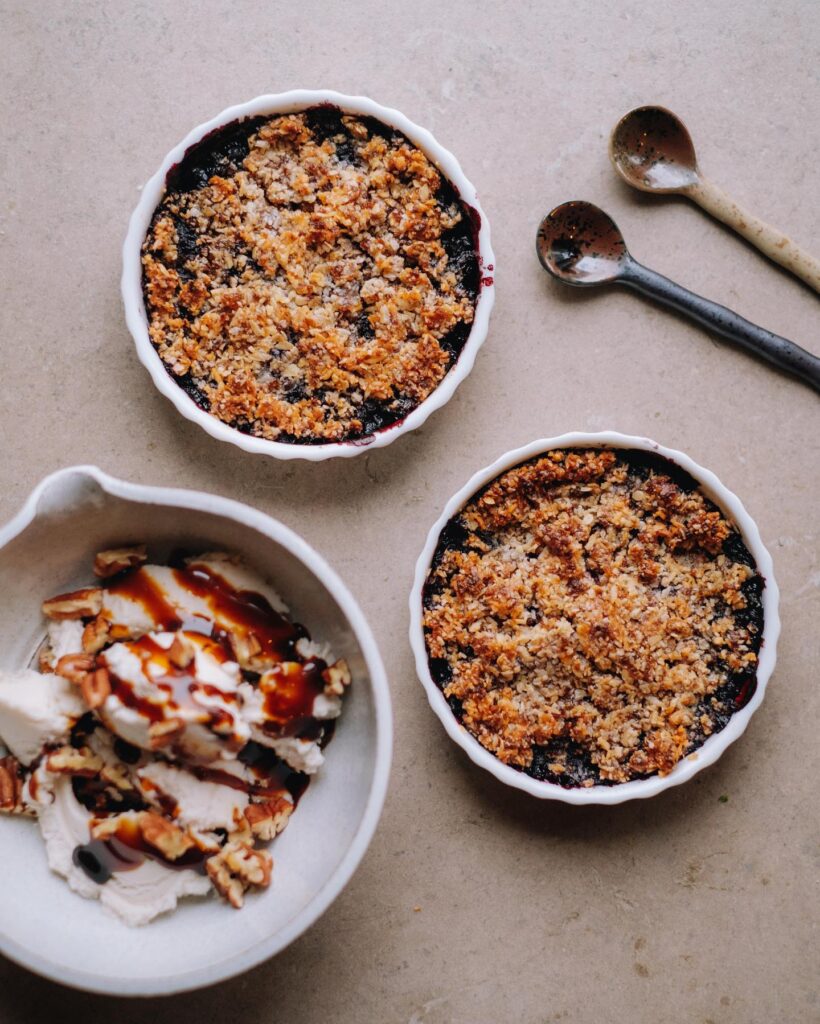 Coconut Crumble Pie with Blueberries