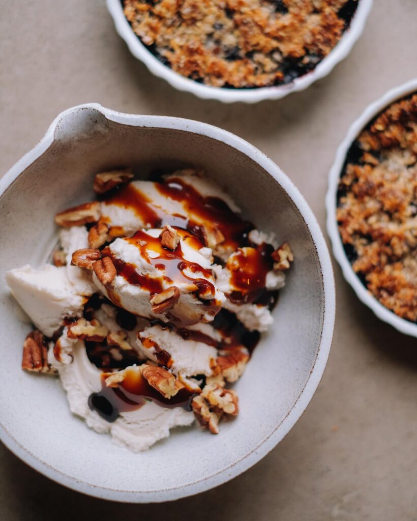 Coconut Crumble Pie with Blueberries