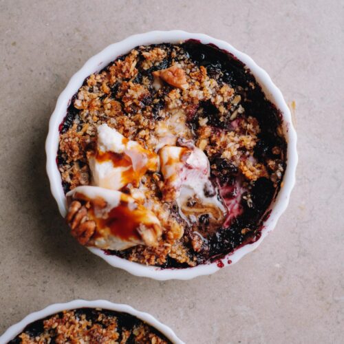 Coconut Crumble Pie with Blueberries