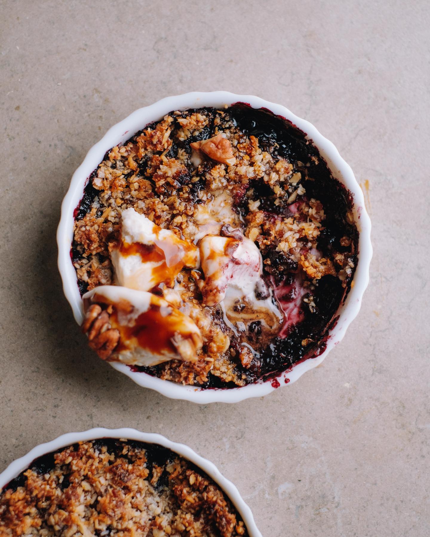 Coconut Crumble Pie with Blueberries