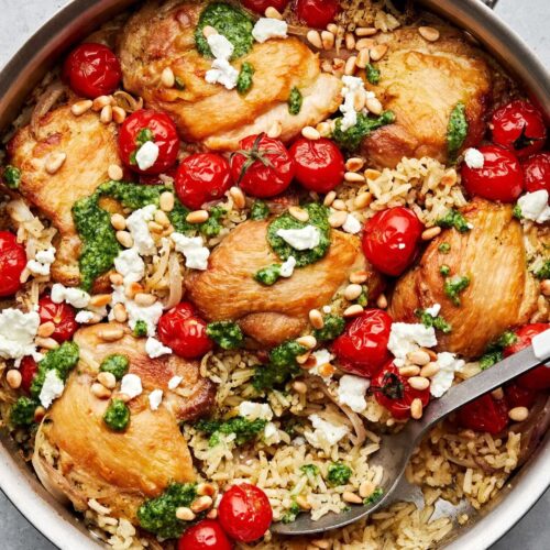 One Pot Pesto Chicken with Rice