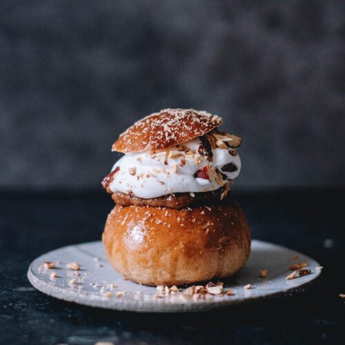 Vegan Swedish Semla with Almond Cream