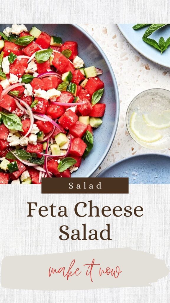 Watermelon Salad with Feta, Cucumber, and Fresh Herbs