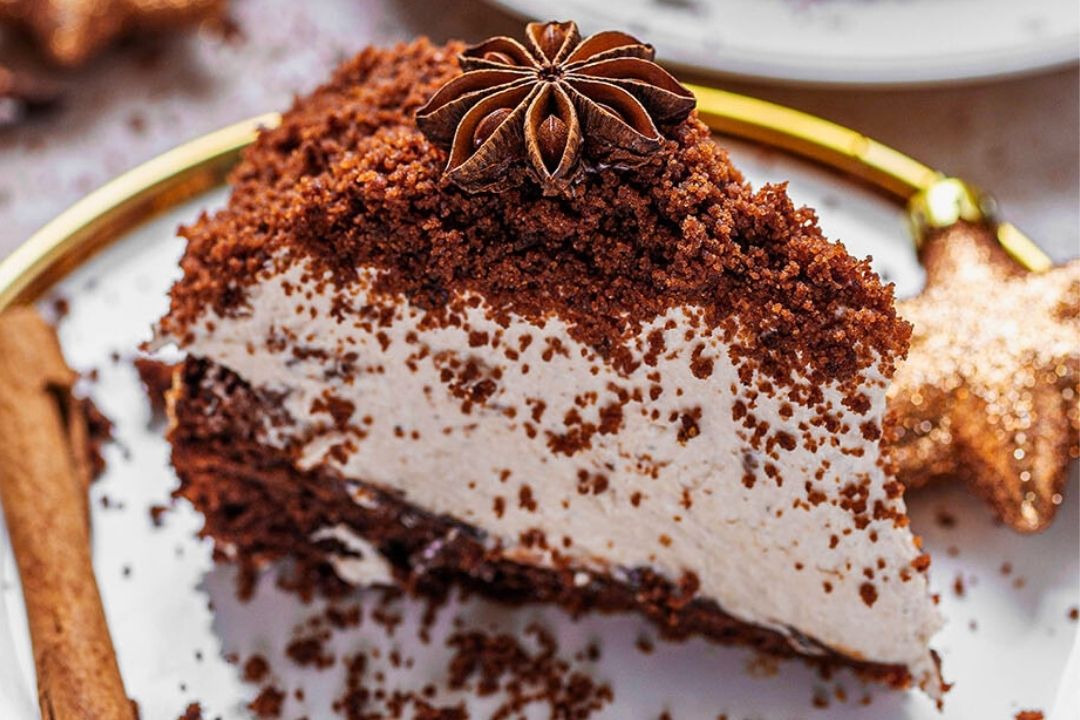 Gingerbread Plum Dome Cake | Spiced Holiday Dessert with Creamy Mascarpone Filling