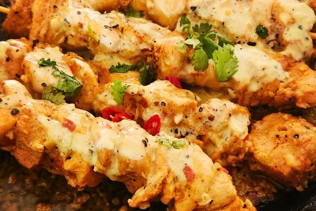 Air Fryer Lemon Garlic Chicken Skewers 🍢 | Low Carb, High Protein Dinner, Gluten-Free