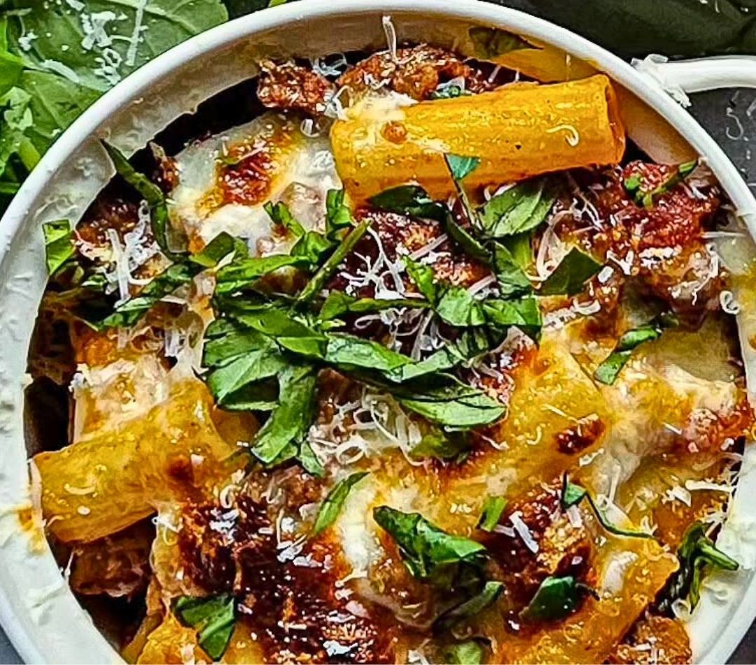 Bolognese Rotini Bake 🍝 | Hearty, Cheesy & Easy Weeknight Pasta
