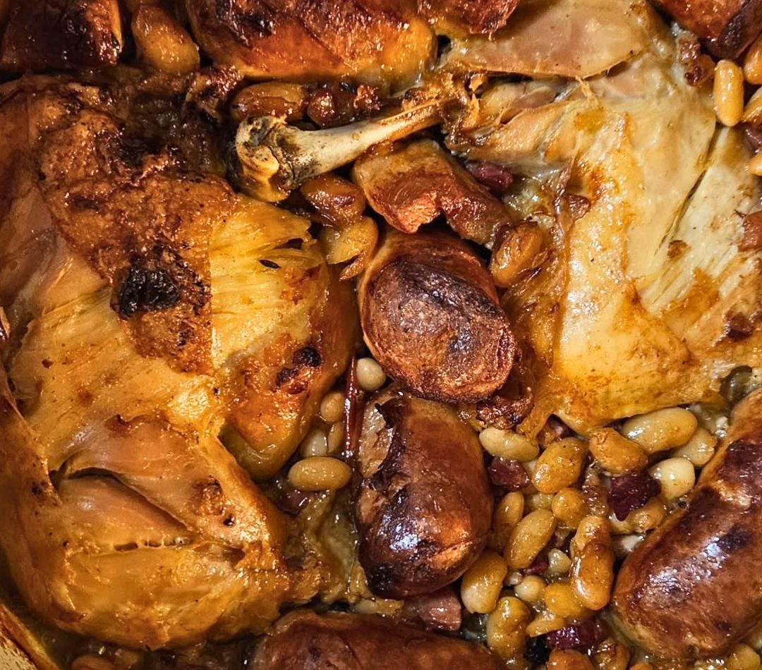 Easy Cassoulet Recipe with Chicken Confit & Sausage | Oven-Baked Classic One-Pot French Dinner
