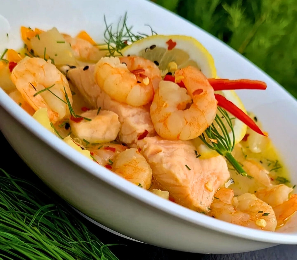 Creamy Coconut Lemon Seafood Soup 🍋🥥 | Shrimp & Salmon Chowder with Asian-Inspired Flavor