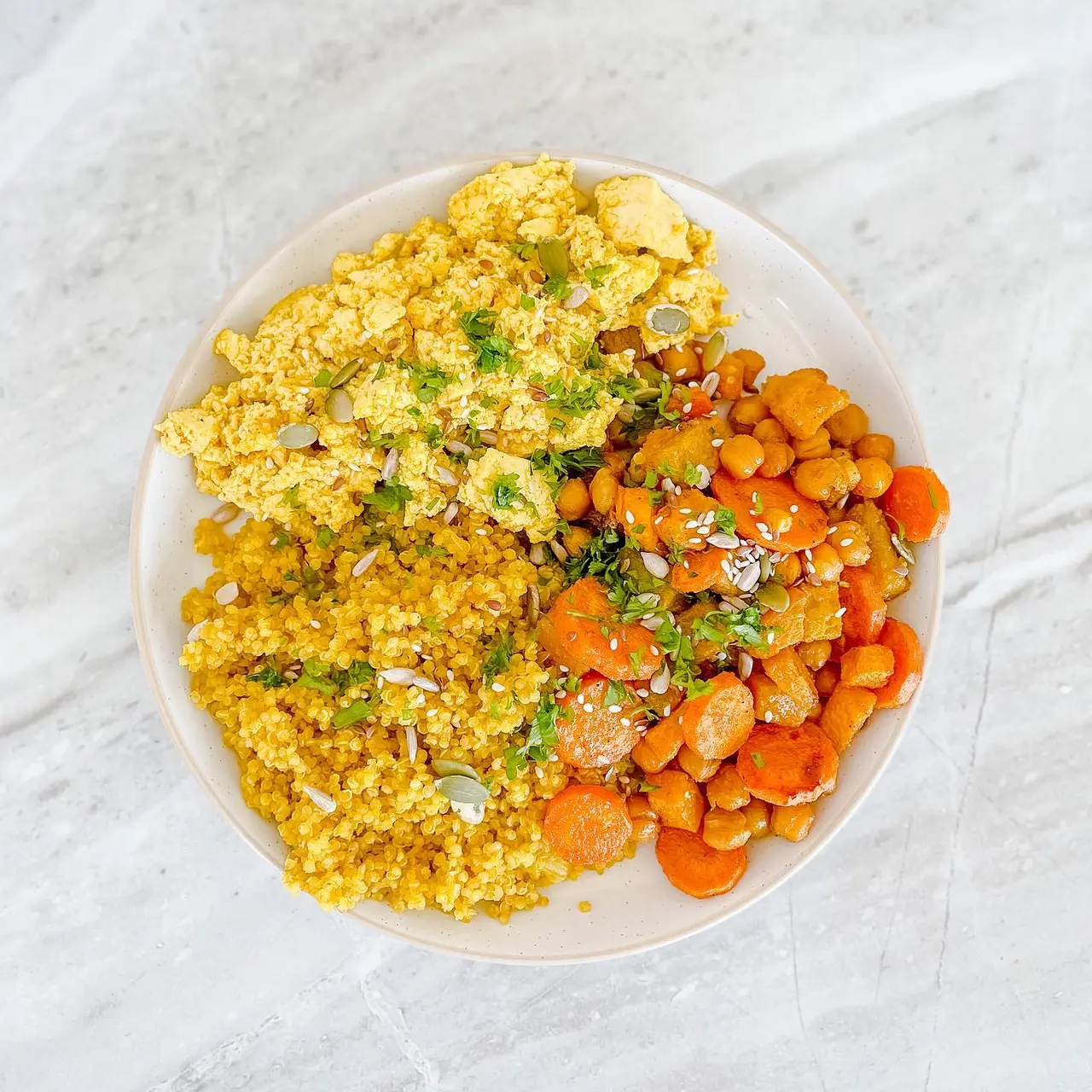 Vibrant Anti-Inflammatory Turmeric Quinoa Salad with Roasted Veggies and Tofu